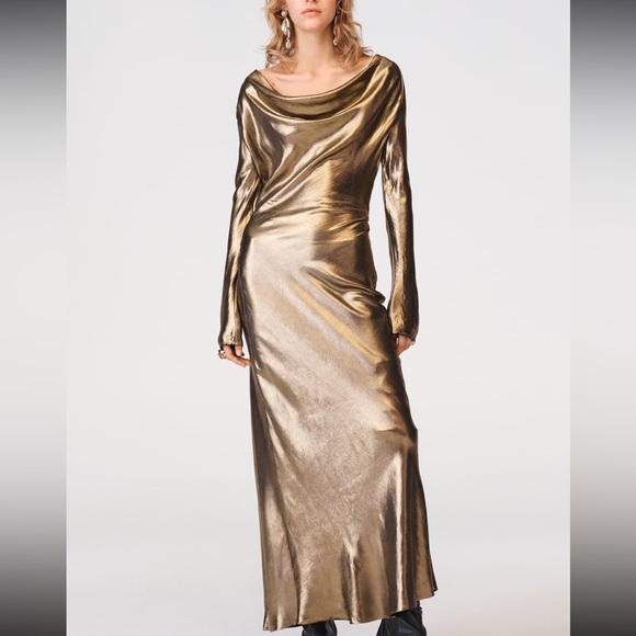 slim fit dress slacks ZARA. Long gold sequin dress. TS – Hibuy market